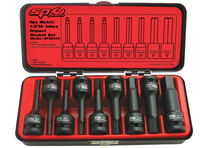 SP - 9PC 1/2 DR METRIC INHEX SOCKET SET 